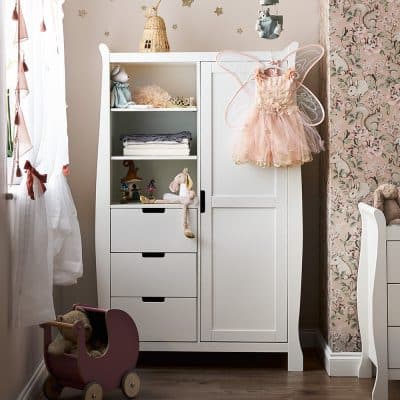 Obaby Stamford Sleigh Double Wardrobe - White