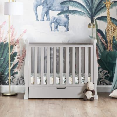 Obaby Stamford Sleigh Cot - Warm Grey