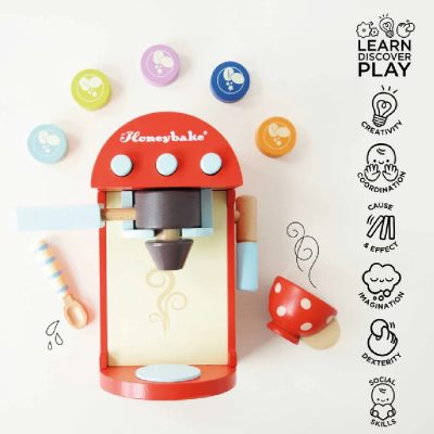 Le Toy Van Wooden Toy Coffee Machine and Pods