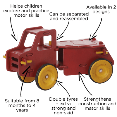 MOOVER RIDE-ON DUMP TRUCK red