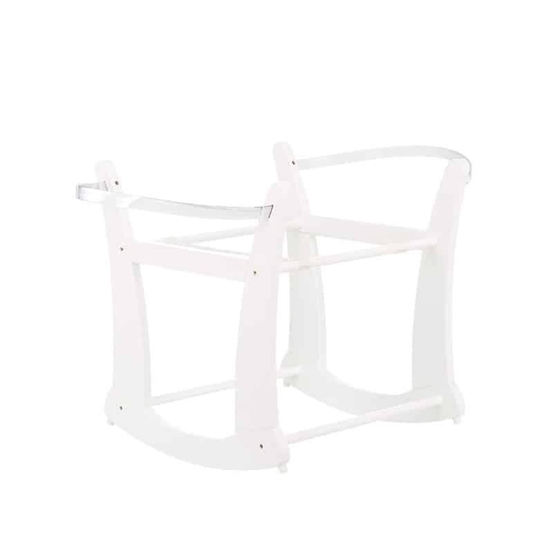 white rocking moses basket stand