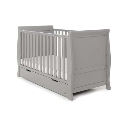 Obaby Stamford Classic Sleigh Cot Bed - Warm Grey