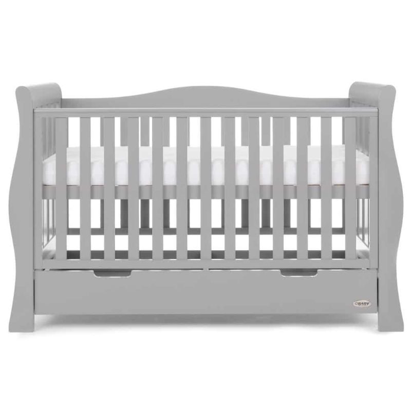 Obaby Stamford Luxe Sleigh Cot Bed - Warm Grey 2