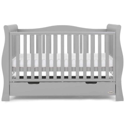 Obaby Stamford Luxe Sleigh Cot Bed - Warm Grey 3