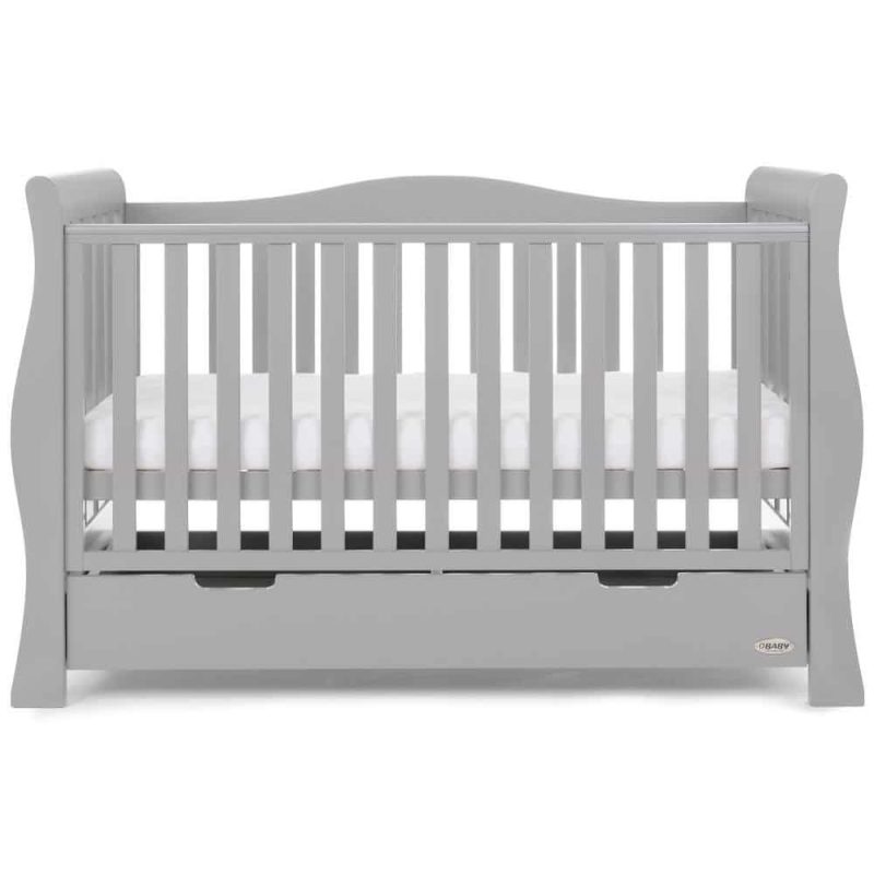 Obaby Stamford Luxe Sleigh Cot Bed - Warm Grey 3