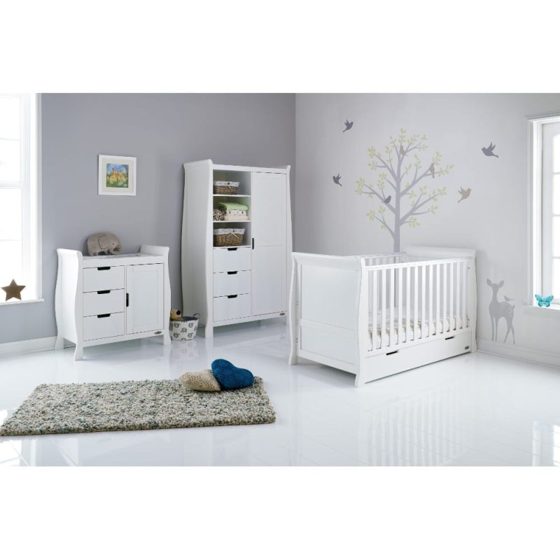 Obaby Stamford Classic Sleigh 3 Piece Room Set - White