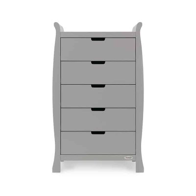 Obaby Stamford Sleigh Tall Chest of Drawers - Warm Grey