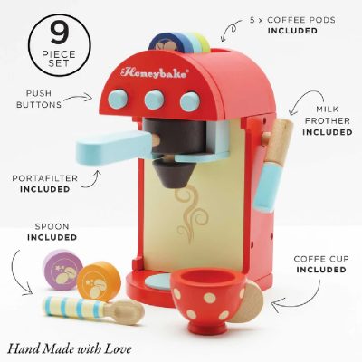 Le Toy Van Wooden Toy Coffee Machine and Pods