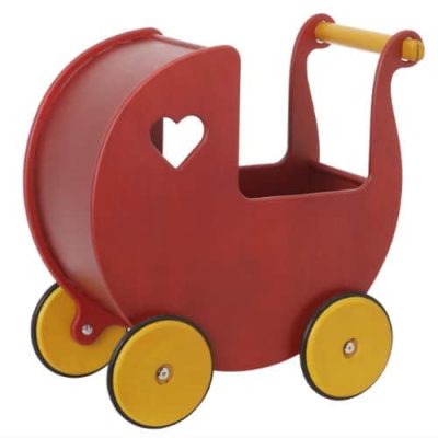 Moover Dolls Pram Red – Birch Veneer