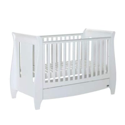 white cot bed and mattress