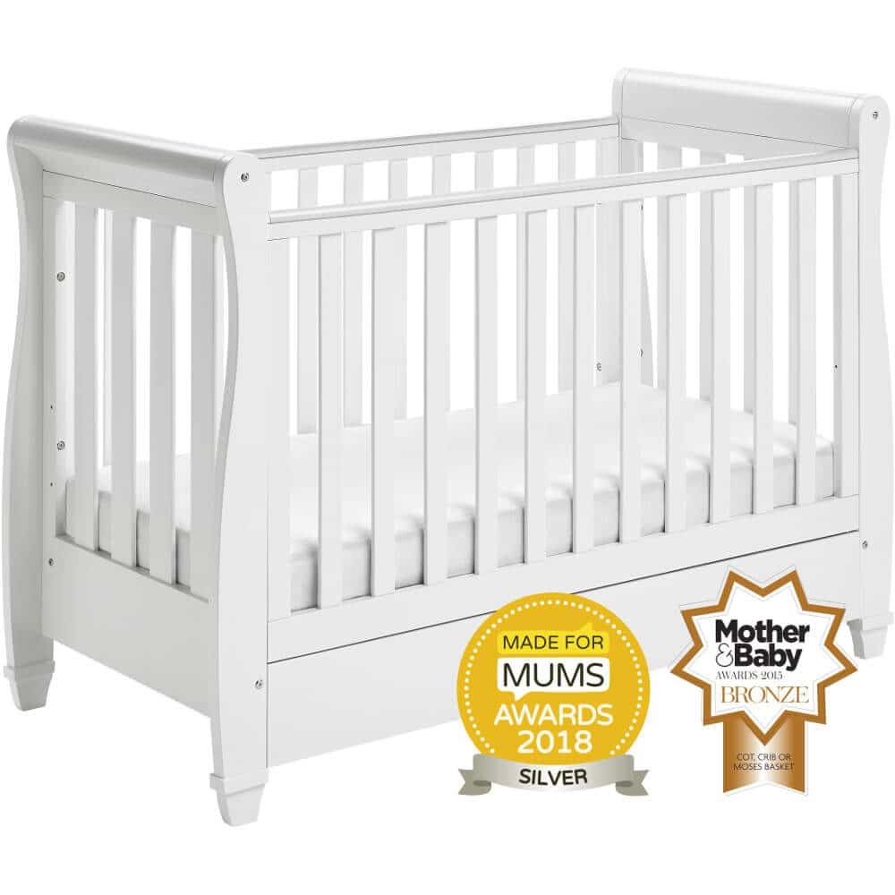 babymore eva dropside sleigh cot bed