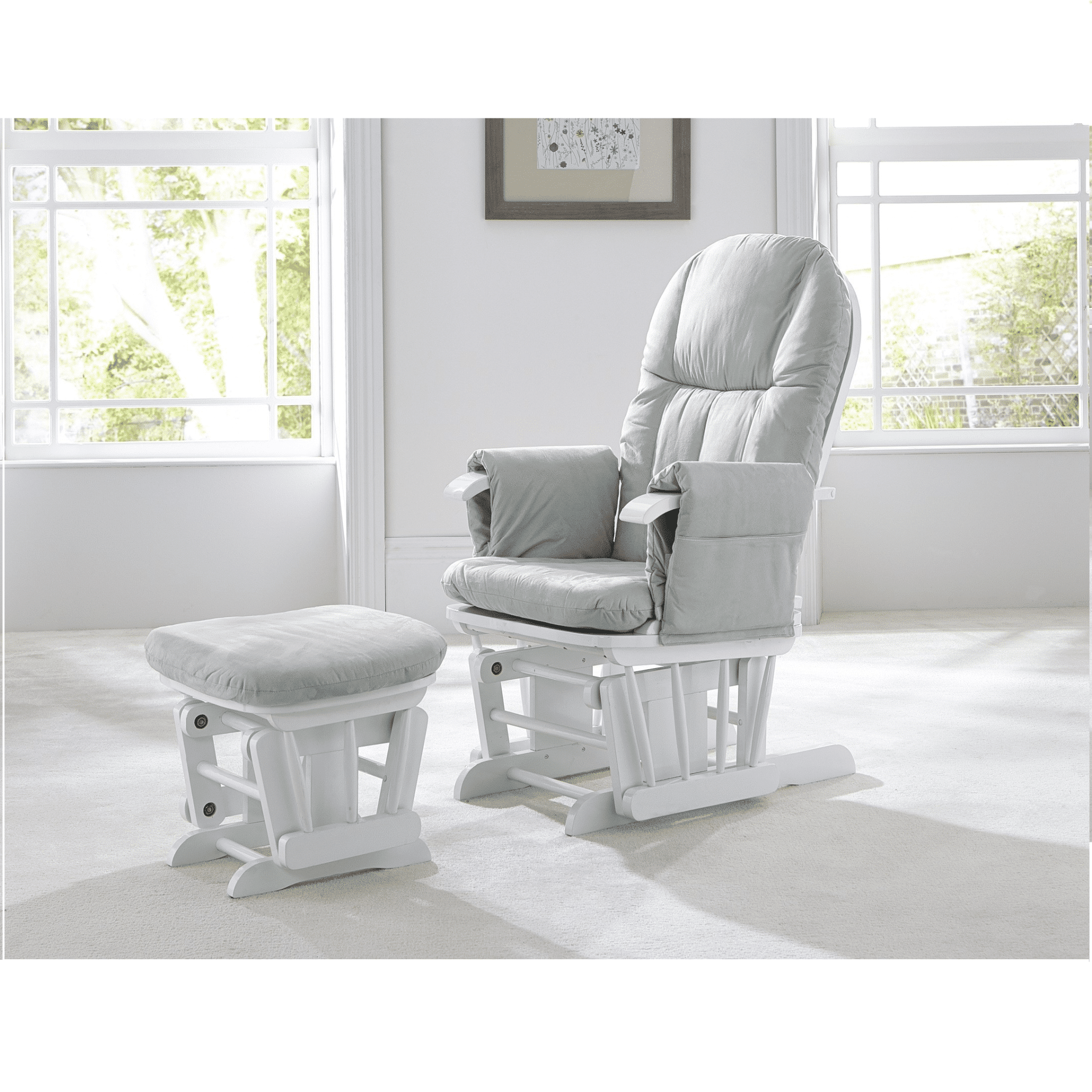 tutti bambini recliner glider chair and stool