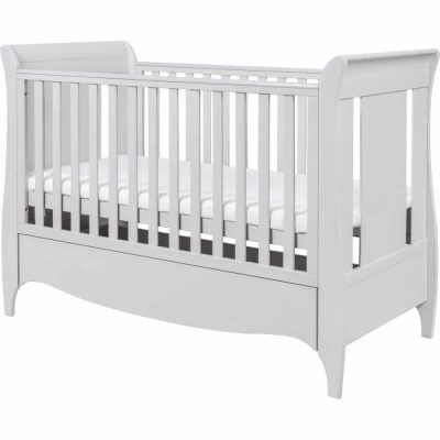 Tutti Bambini Roma Sleigh Cot Bed With Drawer Dove Grey Baby