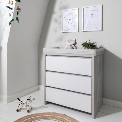 Tutti Bambini Modena Changing Unit - Grey Ash/White