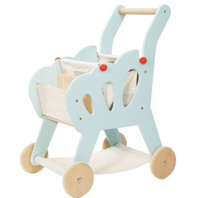 Le Toy Van Wooden Shopping Trolley and Cotton Bag