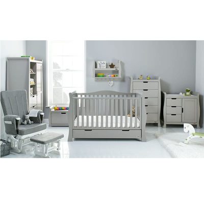 Obaby Stamford Luxe 7 Piece Room Set - Warm Grey plus Accessories