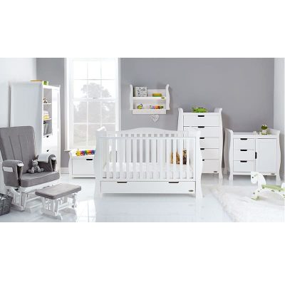 Obaby Stamford Luxe 7 Piece Room Set - White plus Accessories