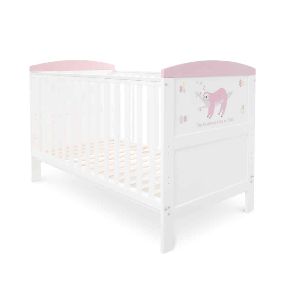 Babyhoot Style Cot Bed Sloth Pink and 