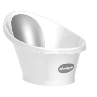 Shnuggle Baby Bath - White with Grey