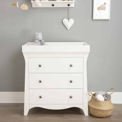 CuddleCo Clara White 3 Drawer Dresser & Changer