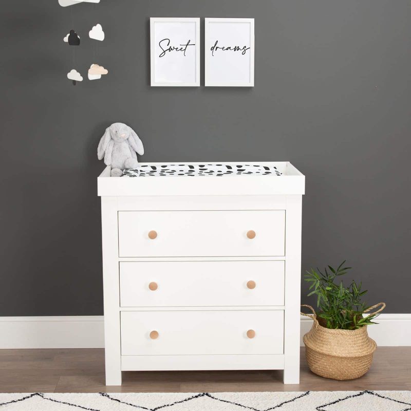 CuddleCo Aylesbury 3 Drawer Dresser & Changer - White/Ash