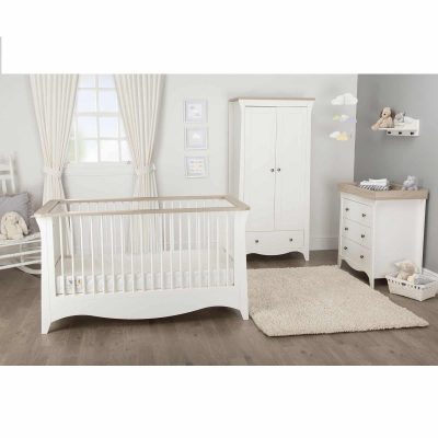 CuddleCo Clara 5 Piece Nursery Set - White/Ash