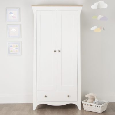 CuddleCo Clara White/Ash Double Wardrobe