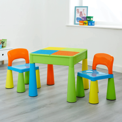 Liberty House Toys 5-in-1 Multicoloured Activity Table and 2 Chairs Set