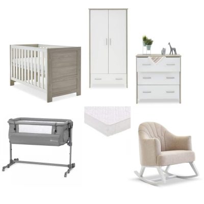 obaby nika compete nursery room set bundle grey ash white