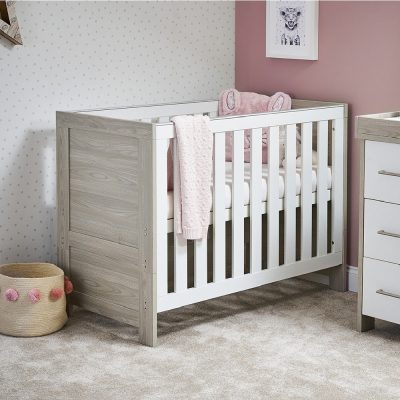 Obaby Nika 4 in 1 Cot Bed - Grey Wash/White