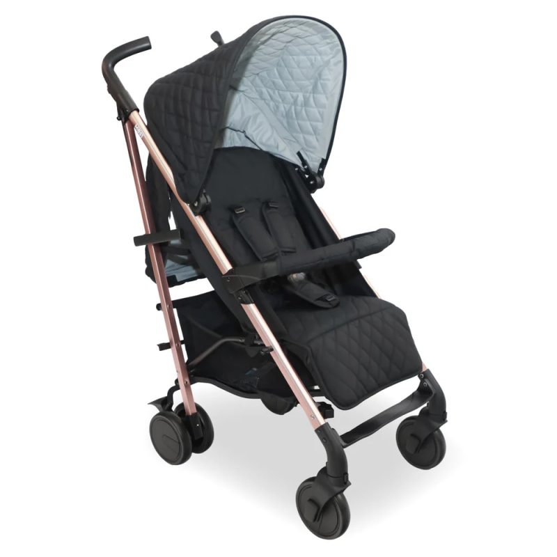 My Babiie Stroller Quilted Black Rose Gold Frame