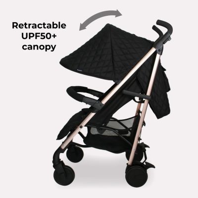 My Babiie Stroller Quilted Black Rose Gold Frame