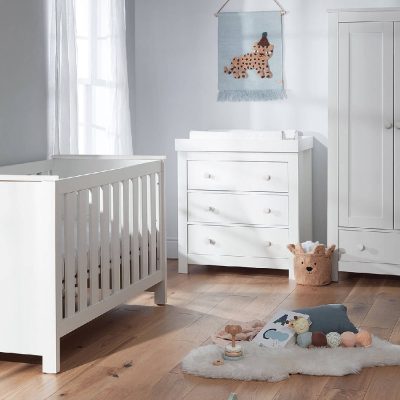 CuddleCo Aylesbury 4 Piece Nursery Set - White