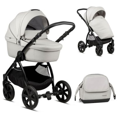 Noordi Fjordi Leather 2 in 1 Pram - Cloud