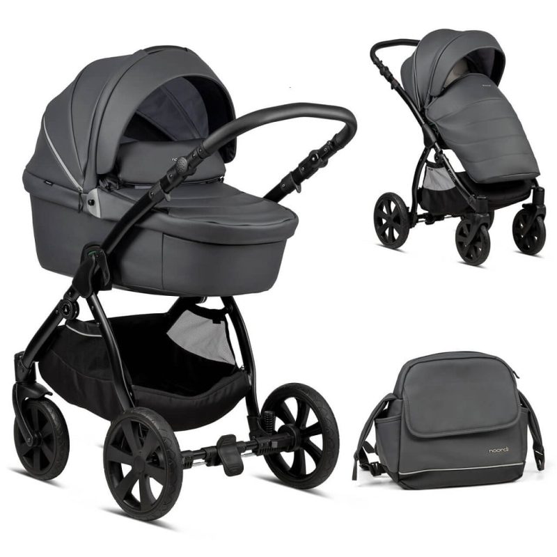 Noordi Fjordi Leather 2 in 1 Pram - Shadow Grey