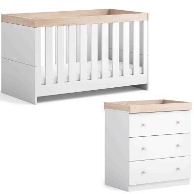 Sennen 2 Piece Nursery Room Set - White/Oak