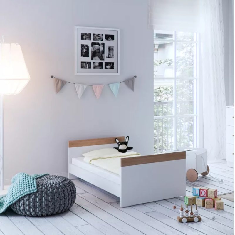 Sennen Cot Bed - White/Oak