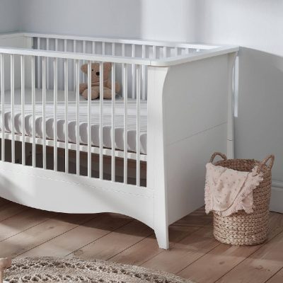 CuddleCo Clara 3 Piece Nursery Set with Mattress - White