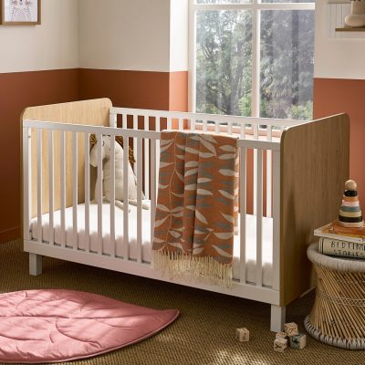 CuddleCo Rafi Cot Bed - Oak and White