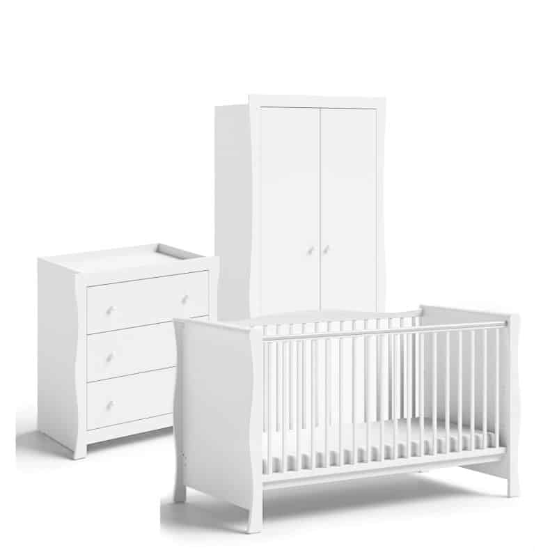 Little Acorns Traditional Sleigh 3 Piece Room Set - White