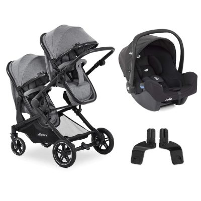 Double pushchair with car seat best sale