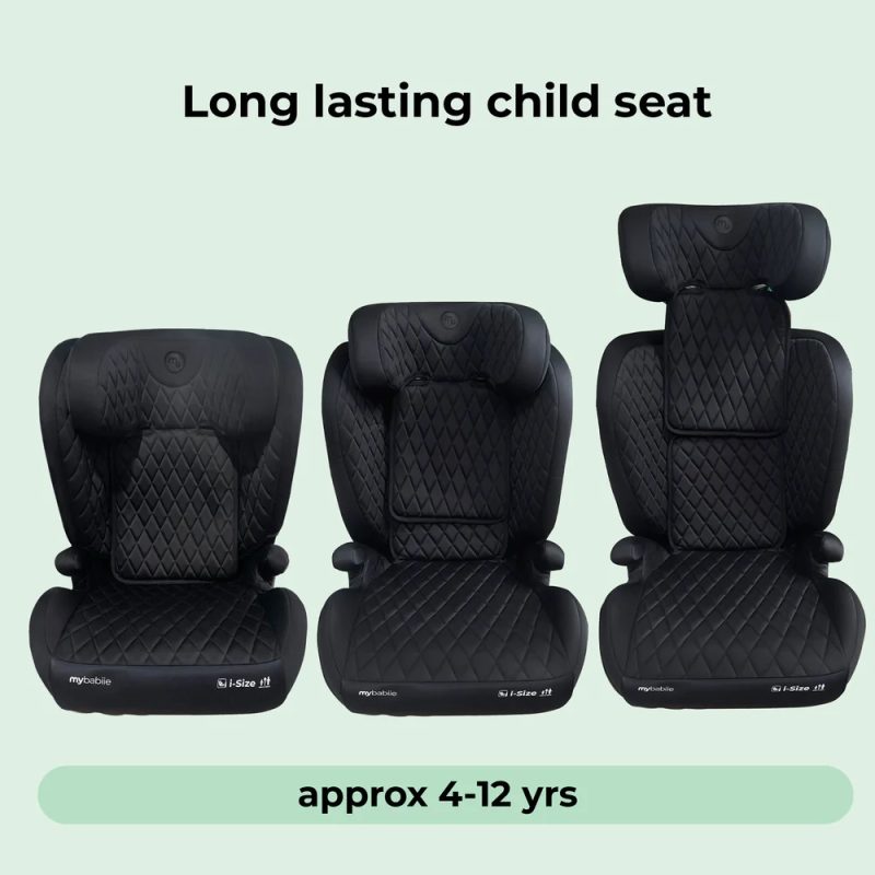 My Babiie i-Size (100-150cm) High Back Booster Car Seat - Quilted Black