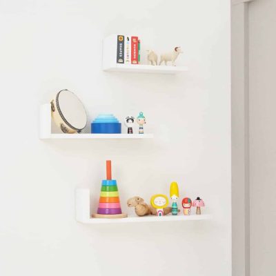 Tutti Bambini Rio Set of Three L-Shaped Wall Shelves - White