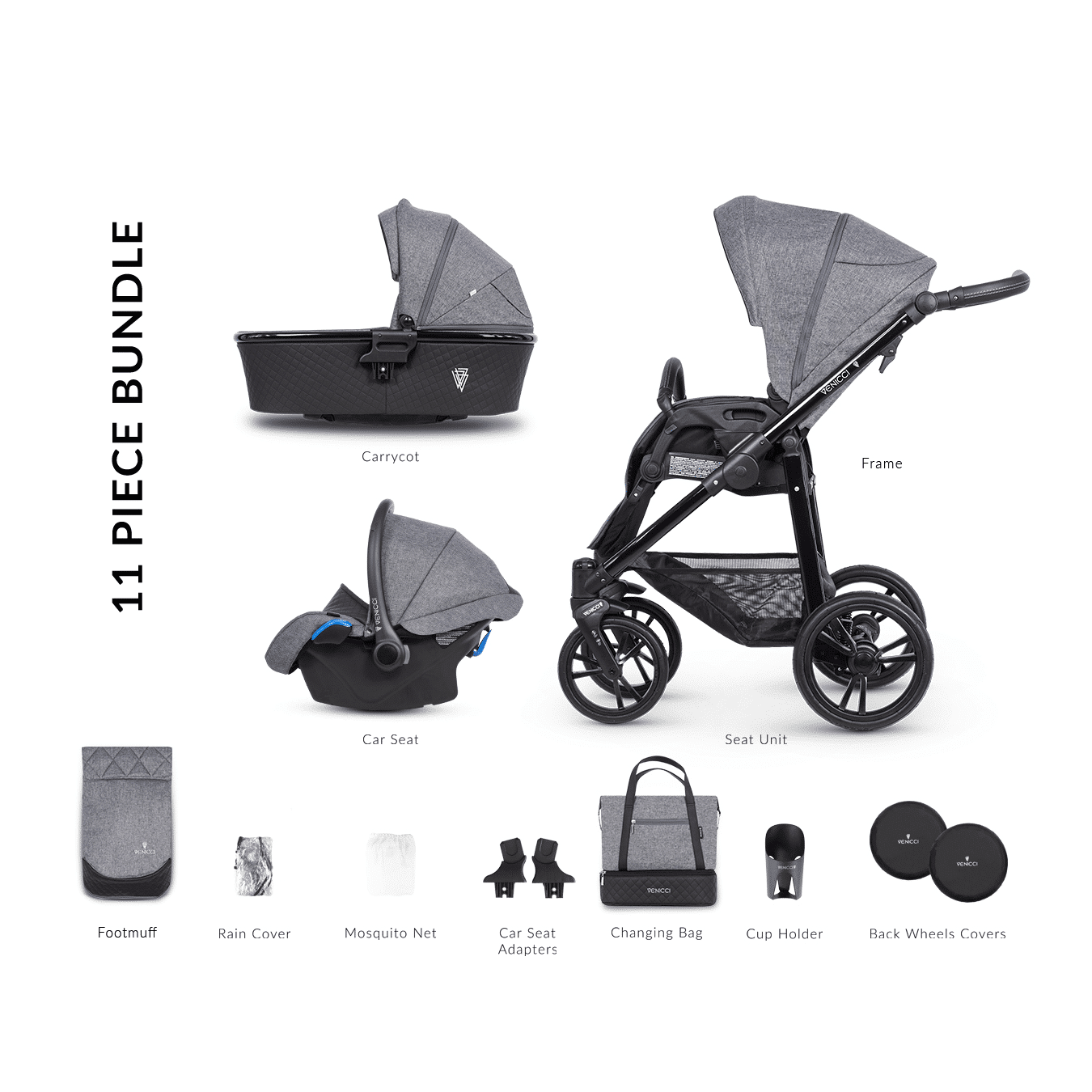 Venicci 2024 footmuff grey