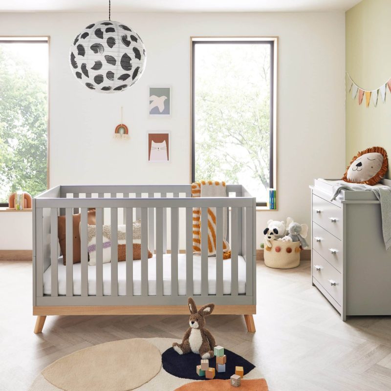 Babymore Mona 4in1 2 Piece Nursery Room Set - Grey