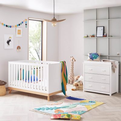 Babymore Mona 2 Piece Nursery Room Set - White