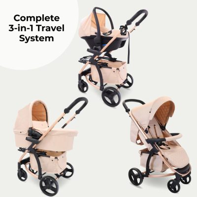 My Babiie MB200i Travel System with i-Size Car Seat - Blush