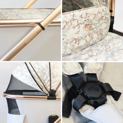 My Babiie Travel System MB500 3-in-1 - Rose Gold Marble