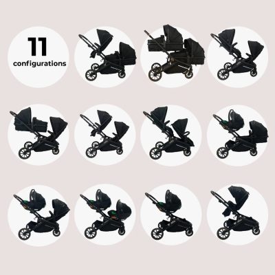 My Babiie Tandem Pushchair - Black Leopard