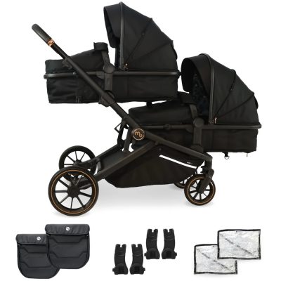 My Babiie Tandem Pushchair - Black Leopard